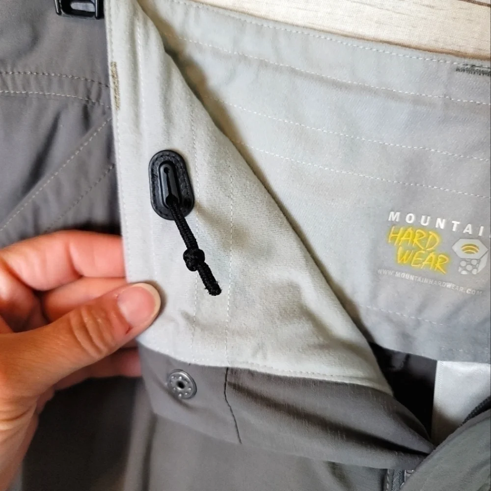 MOUNTAIN HARDWEAR GRAY CAPRI HIKING PANTS, SZ 6